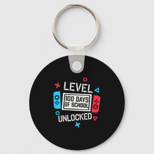 Level 100 Days Of School Unlocked Gamer Video Game Key Ring