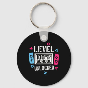 Level 100 Days Of School Unlocked Gamer Video Game Key Ring