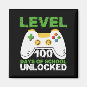 Level 100 Days Of School Unlocked Gamer Video Game Magnet