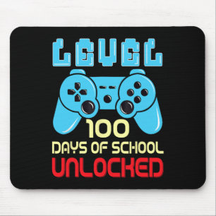 Level 100 Days Of School Unlocked Gamer Video Game Mouse Mat