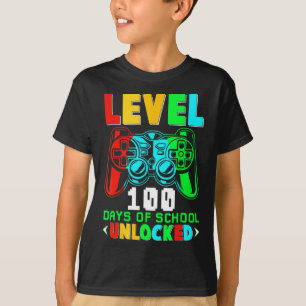 Level 100 Days Of School Unlocked Gamer Video Game T-Shirt