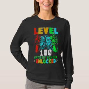 Level 100 Days Of School Unlocked Gamer Video Game T-Shirt