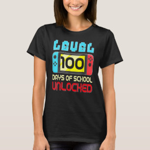 Level 100 Days Of School Unlocked Gamer Video Game T-Shirt