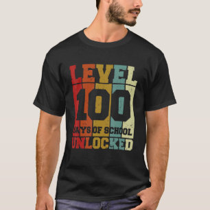 Level 100 Days Of School Unlocked Gamer Video Game T-Shirt
