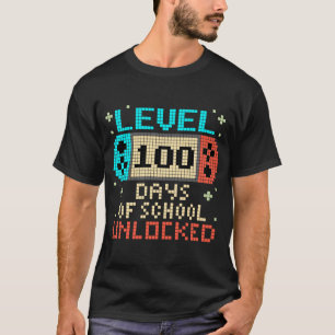 Level 100 Days Of School Unlocked Gamer Video Game T-Shirt
