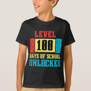 Level 100 Days Of School Unlocked Gamer Video Game T-Shirt
