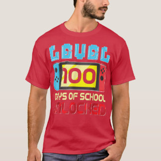 Level 100 Days Of School Unlocked Gamer Video Game T-Shirt