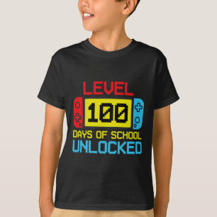 Level 100 Days Of School Unlocked Gamer Video Game T-Shirt