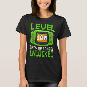 Level 100 Days Of School Unlocked Gamer Video Game T-Shirt