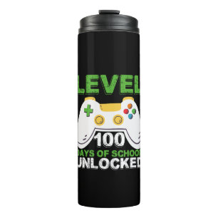 Level 100 Days Of School Unlocked Gamer Video Game Thermal Tumbler