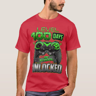 Level 100 Days of School Unlocked Gaming Gamer Boy T-Shirt