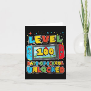 Level 100 Days Of School Unlocked Gaming Pixel 100 Card