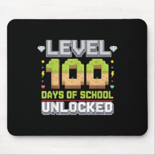 Level 100 Days Of School Unlocked Gaming Pixel 100 Mouse Mat
