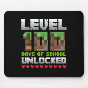 Level 100 Days Of School Unlocked Gaming Pixel 100 Mouse Mat