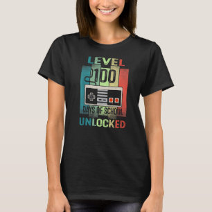 Level 100 Days Of School Unlocked Gaming Video Gam T-Shirt