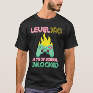 Level 100 Days of School Unlocked Smarter Gamer Ki T-Shirt