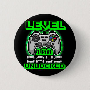 Level 100 Days Of School Unlocked Video Game Boys 6 Cm Round Badge
