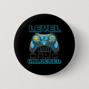 Level 100 Days Of School Unlocked Video Game Boys 6 Cm Round Badge