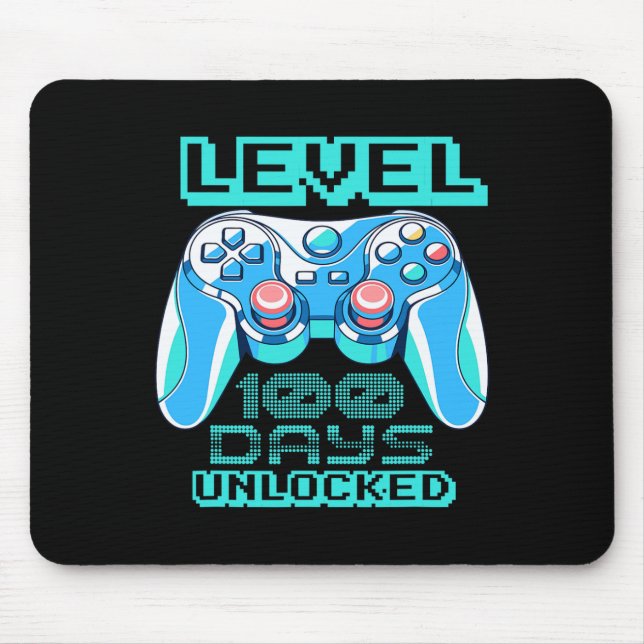 Level 100 Days Of School Unlocked Video Game Contr Mouse Mat (Front)