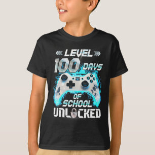 Level 100 Days Of School Unlocked Video Gamer T-Shirt