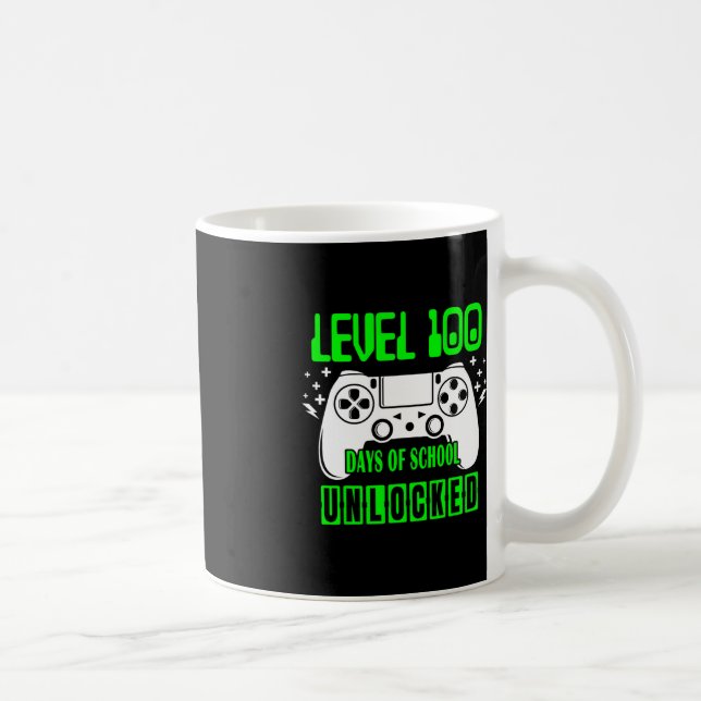 Level 100 Days Of School Unlocked Video Games Boys Coffee Mug (Right)