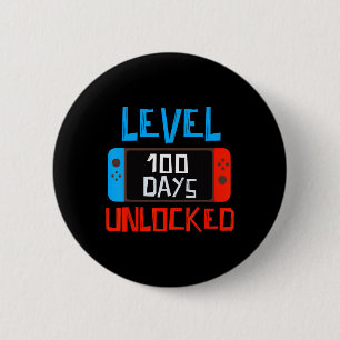 Level 100 Days School Unlocked Gamer Boys Funny 10 6 Cm Round Badge