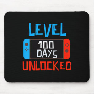 Level 100 Days School Unlocked Gamer Boys Funny 10 Mouse Mat