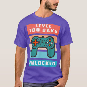 Level 100 Days Unlocked Gamer Video Game 100 Days T-Shirt