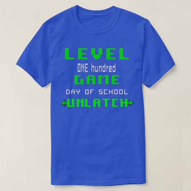 Level 100 Game Days Of School Unlatch Games Boys T-Shirt (Design Front)
