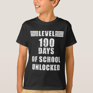 Level 100 Of school unlocked cool gamer boy T-Shirt