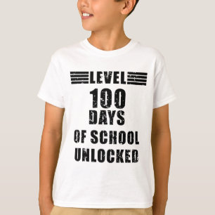 Level 100 Of school unlocked cool gamer boy T-Shirt