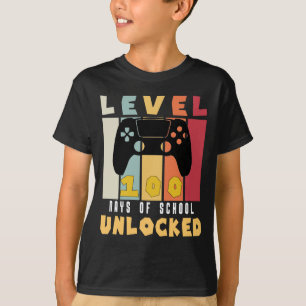 Level 100 Of school unlocked cool gamer boy T-Shirt