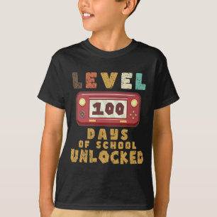 Level 100 Of school unlocked cool gamer boy T-Shirt