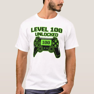 Level 100 Unlocked 100th Day of School Gamer T-Shirt