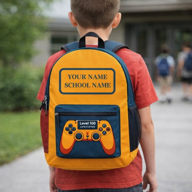 Level 100 Unlocked Gamer 100 Days of School Printed Backpack (Creator Uploaded)