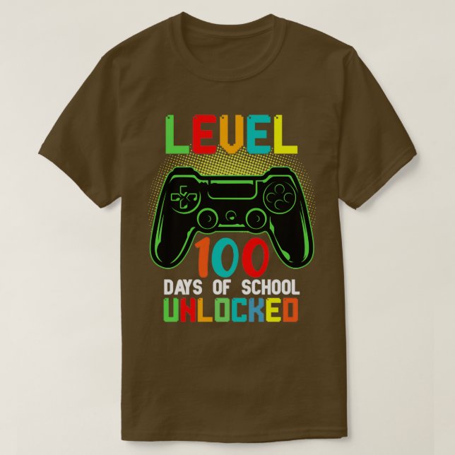 Level 100 wild days of school Unlocked t sticker T-Shirt (Design Front)