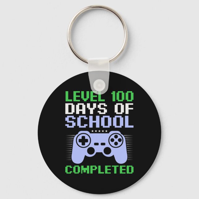 Level 100th Day Of School Completed For Kids  Key Ring (Front)