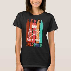 Level 100th Day of School Unlocked Vintage Gamer B T-Shirt