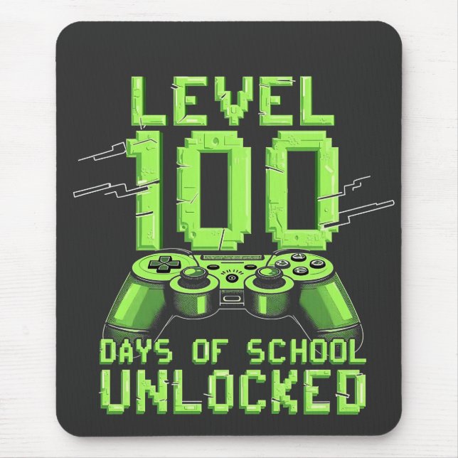 Level 100th Days of School Unlocked Gaming School Mouse Mat (Front)