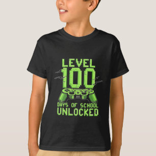 Level 100th Days of School Unlocked Gaming School T-Shirt