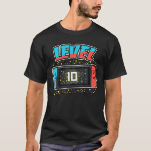 Level 10 Birthday Boy 10 Years Old Video Games T-Shirt