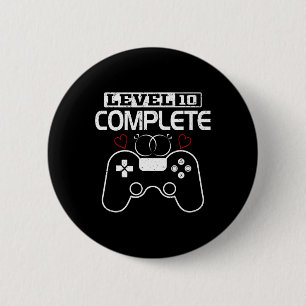 Level 10 Complete 10 Years Wedding Anniversary Vid 6 Cm Round Badge