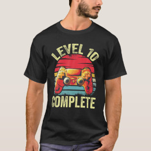 Level 10 Complete Video Gamer Vintage 10Th Anniver T-Shirt