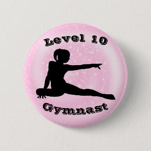 Level 10 Gymnast - Girls Gymnastics Button