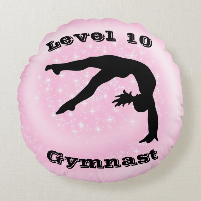 Level 10 Gymnast Round Cushion (Front)