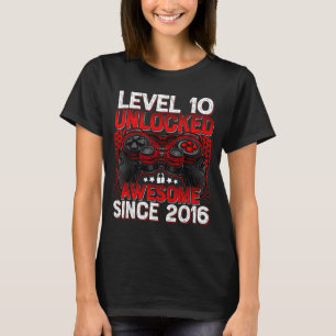 Level 10 Unlocked 10 Year Old Boys 10th Birthday B T-Shirt