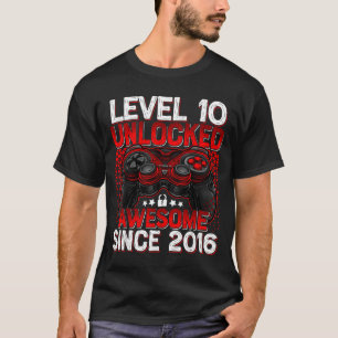 Level 10 Unlocked 10 Year Old Boys 10th Birthday B T-Shirt