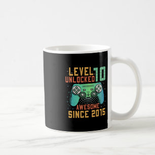 Level 10 Unlocked 10th Birthday 10 Year Old Boy Gi Coffee Mug