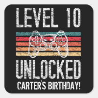 Level 10 Unlocked 10th Birthday Personalised