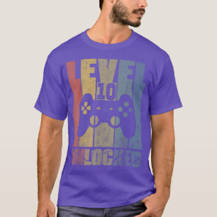 Level 10 Unlocked 10th Gamer Birthday For Boys 10 T-Shirt
